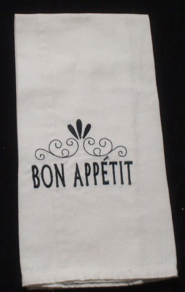 Embroidered Towel - Flour Sack Tea Towel - Varied Styles