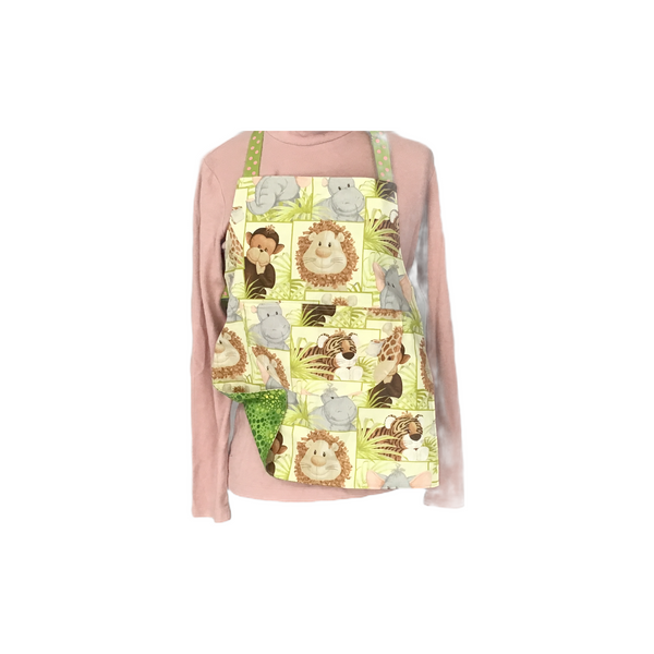 Reversible Childrens Apron - It's An Animal World