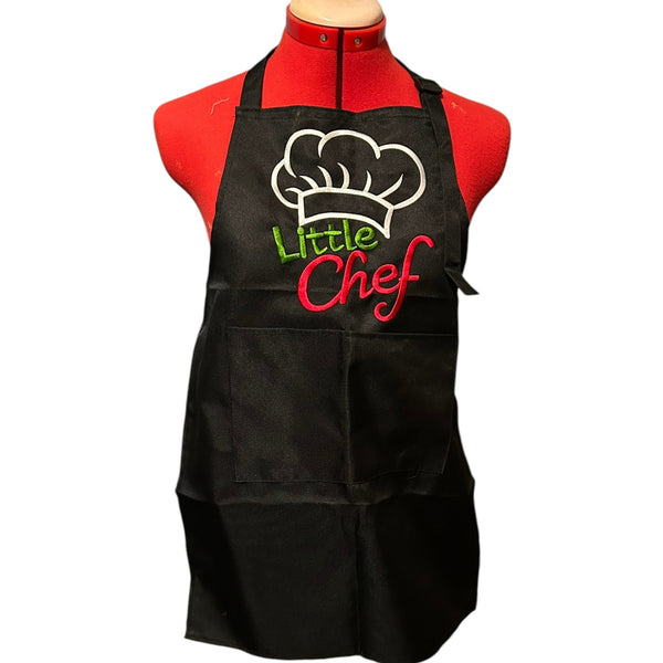 Childrens' Embroidered Butcher Block Apron