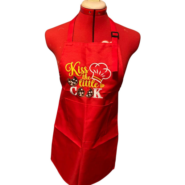 Childrens' Embroidered Butcher Block Apron