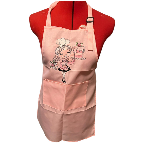 Childrens' Embroidered Butcher Block Apron