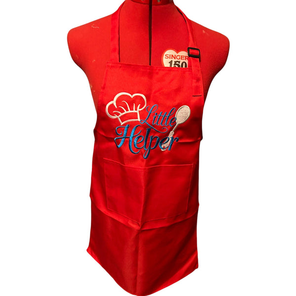 Childrens' Embroidered Butcher Block Apron
