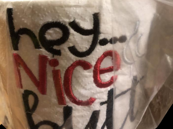 Embroidered Humorous Toilet Paper